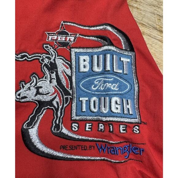 Wrangler Shirt Mens Medium PBR Bull Riding Built Ford Tough Series Denim Collar - Picture 10 of 10